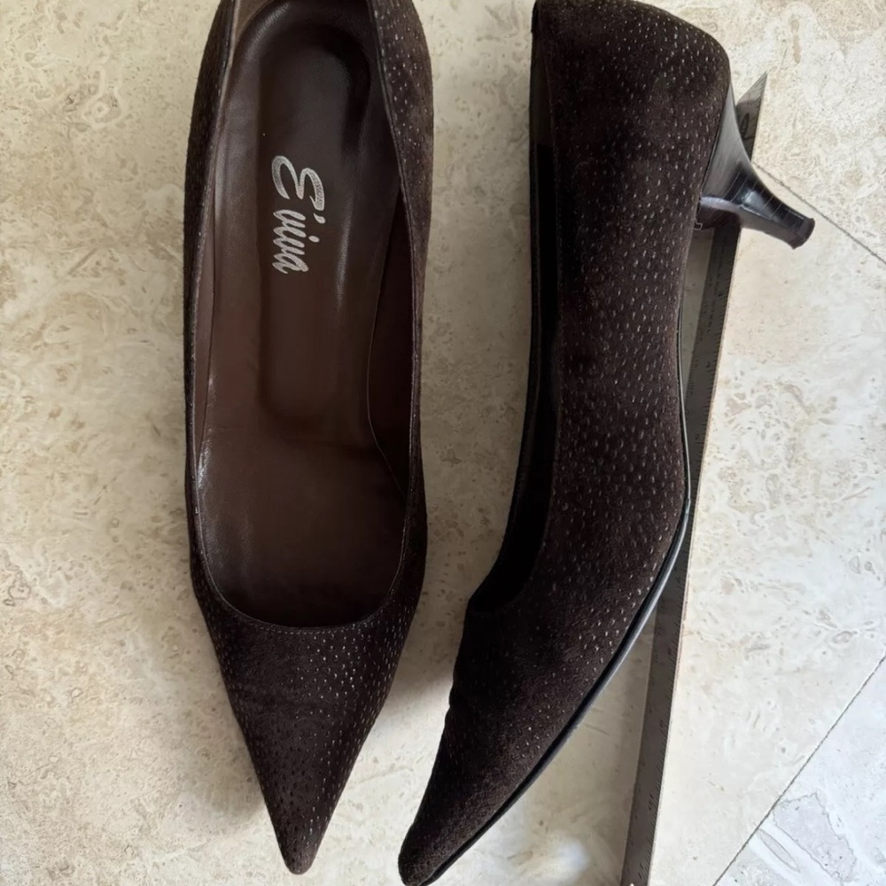 Sonya Rykiel Eviva Suede Brown Pumps Size 10.5